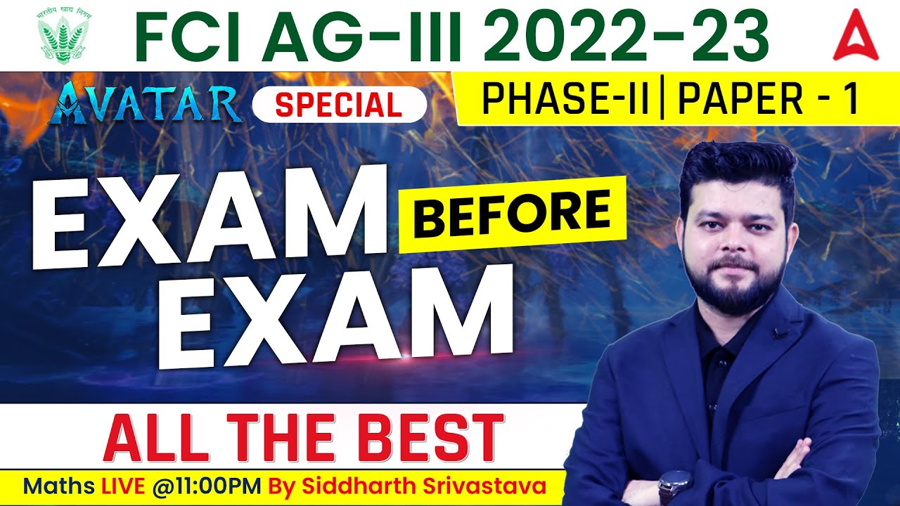 FCI AG 3 2022-23 | FCI AG 3 Phase 2 Maths | EXAM BEFORE EXAM | PAPER 1