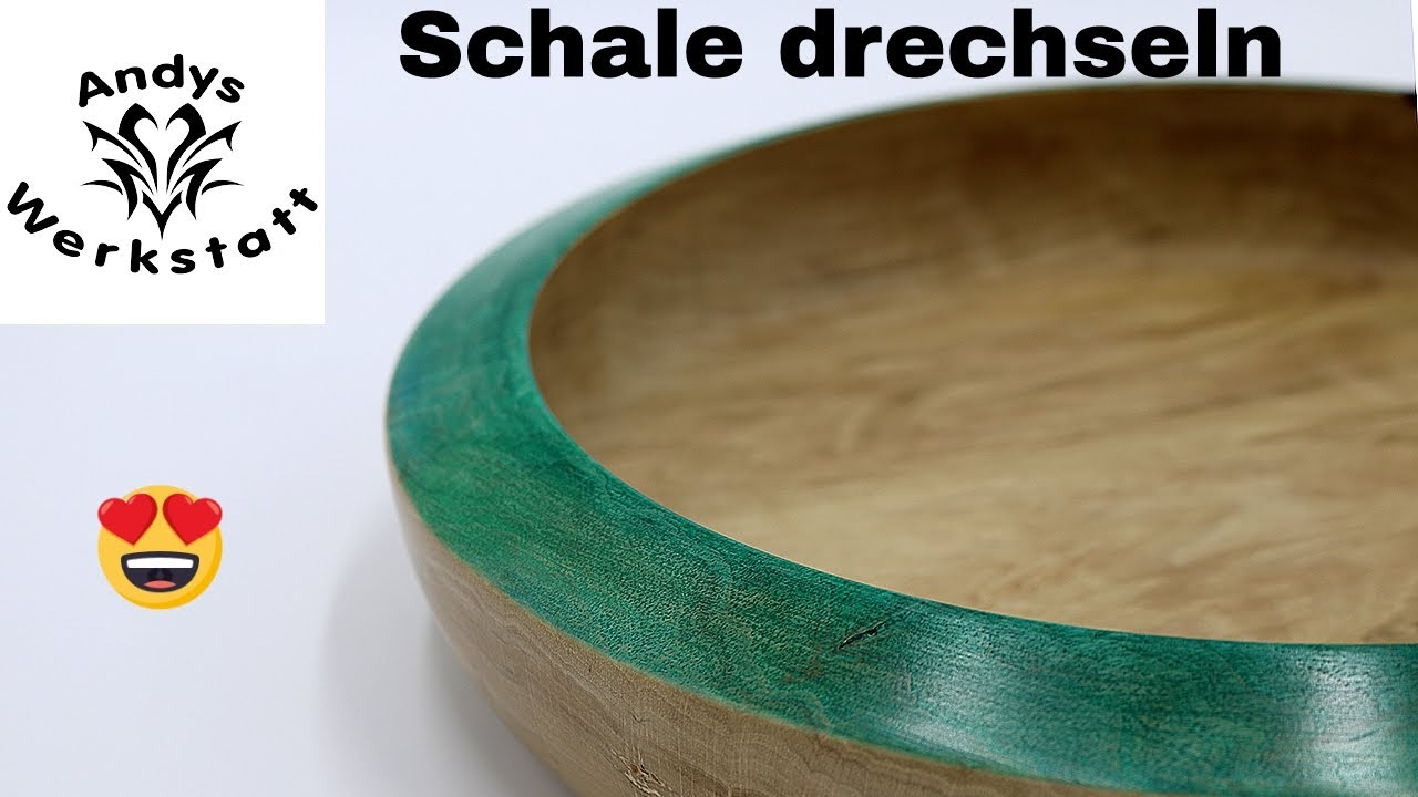 Schöne Schale drechseln mit Rand beizen
