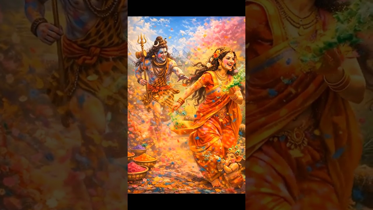 Shiv Ji & Maa Parvati Playing Holi | Divine Holi Celebration of Mahadev 🫟🫟#shorts #shiv #holi