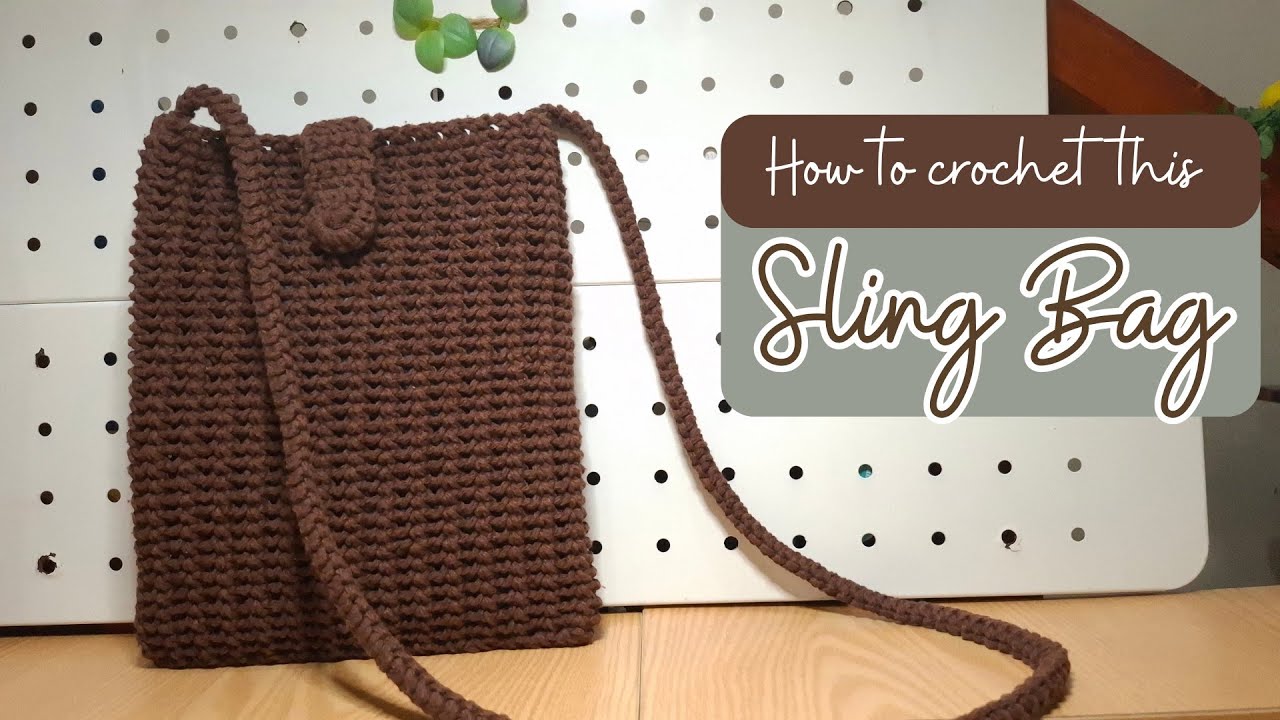 Easy Sling Bag Crochet Pattern Tutorial #crochet #crochetbag #howto #giftideas