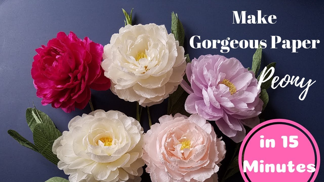 Crepe paper flower, How to make paper Peony flower from crepe paper - Inter 1