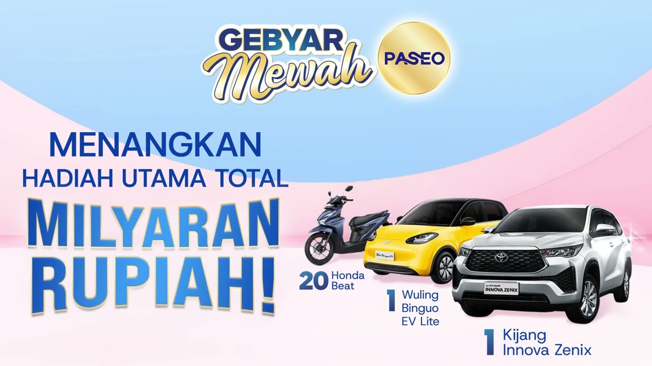Cuma butuh 3 langkah buat menangin hadiah impianmu di Gebyar Mewah Paseo ✨