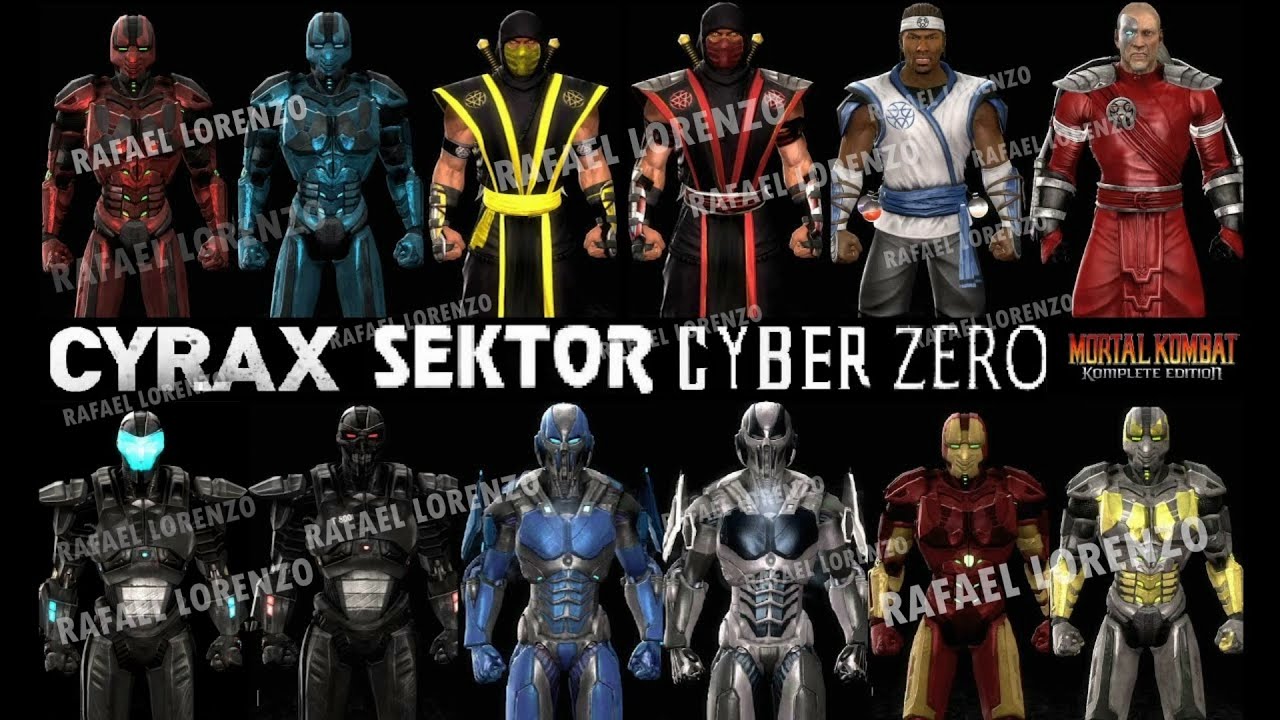 Mortal Kombat ALL CYRAX SEKTOR CTBER ZERO MK Costume Skin PC Mod MK9 Komplete Edition MKKE HD