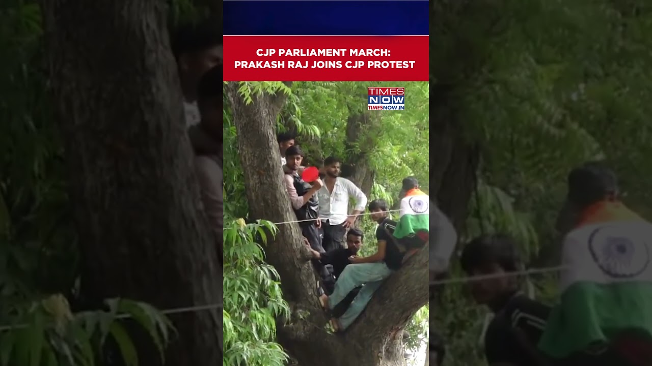 CJP Parliament March: Prakash Raj Joins CJP Protest | Abhijeet Dipke | Sonam Wangchuk #shorts
