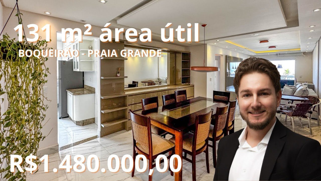 Apartamento com 3 Dormitórios e 2 Vagas no Boqueirão — Praia Grande/SP 🏖️