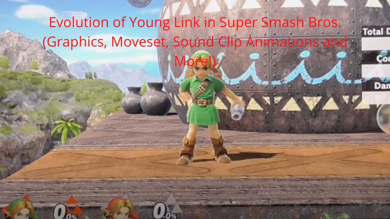 Evolution of Young Link in Super Smash Bros (Graphics, Moveset, Sound Clip Animations and More!)