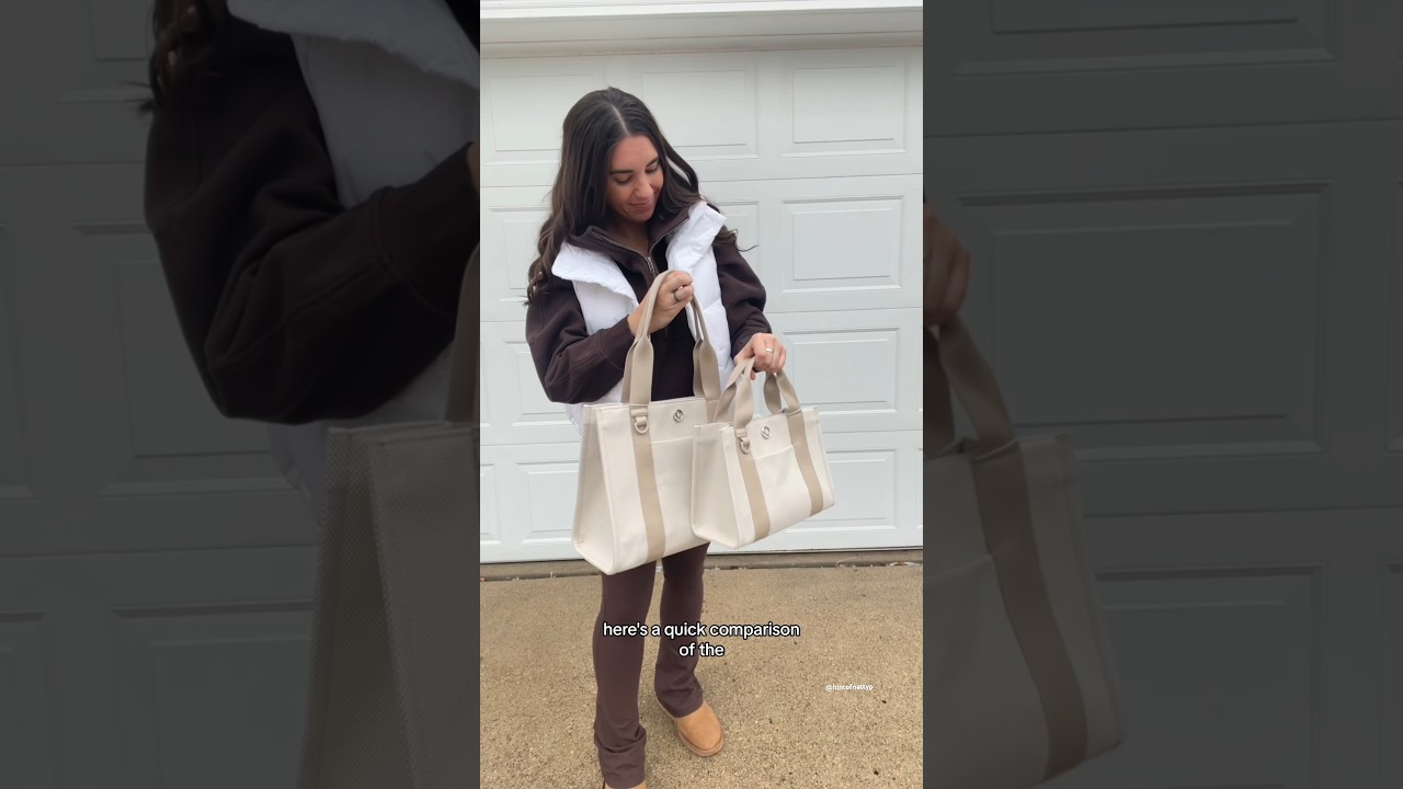 @lululemon two-tone canvas tote bag mini 4.5L and 10L comparison 🤍 #lululemon