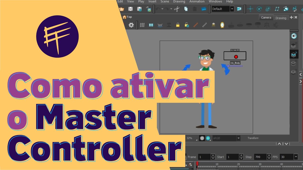 Como ativar o Master Controller do personagem - Toon Boom Harmony 20