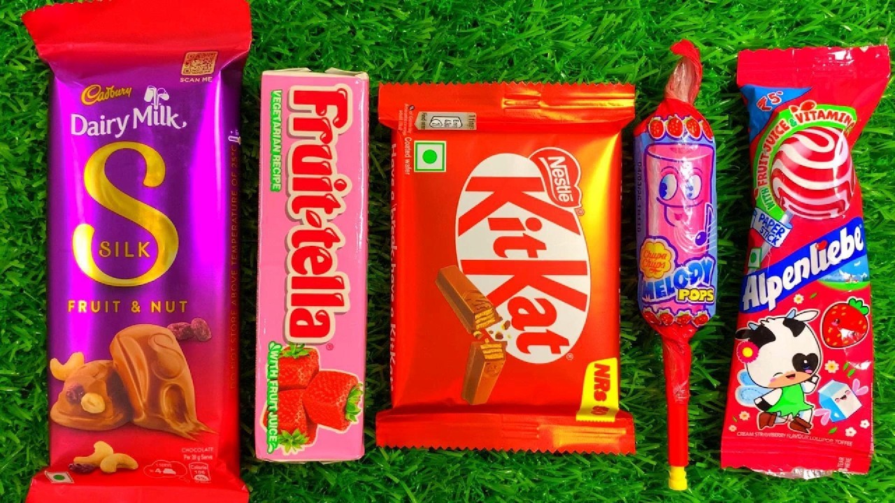 Satisfying Video Asmr Unboxing GIANT Sweets Chocolate and Rainbow Lollipops with Cutting Candy Asmr.