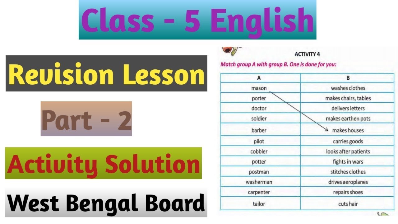 Class 5 English Revision Lesson Part 2
