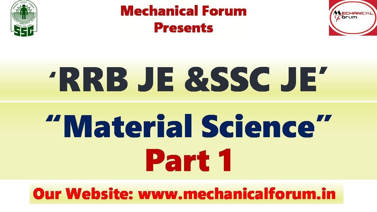 Technical  [Part 1] Important Questions, Material Science for RRB JE  and SSC JE 2019 | FREE PDF
