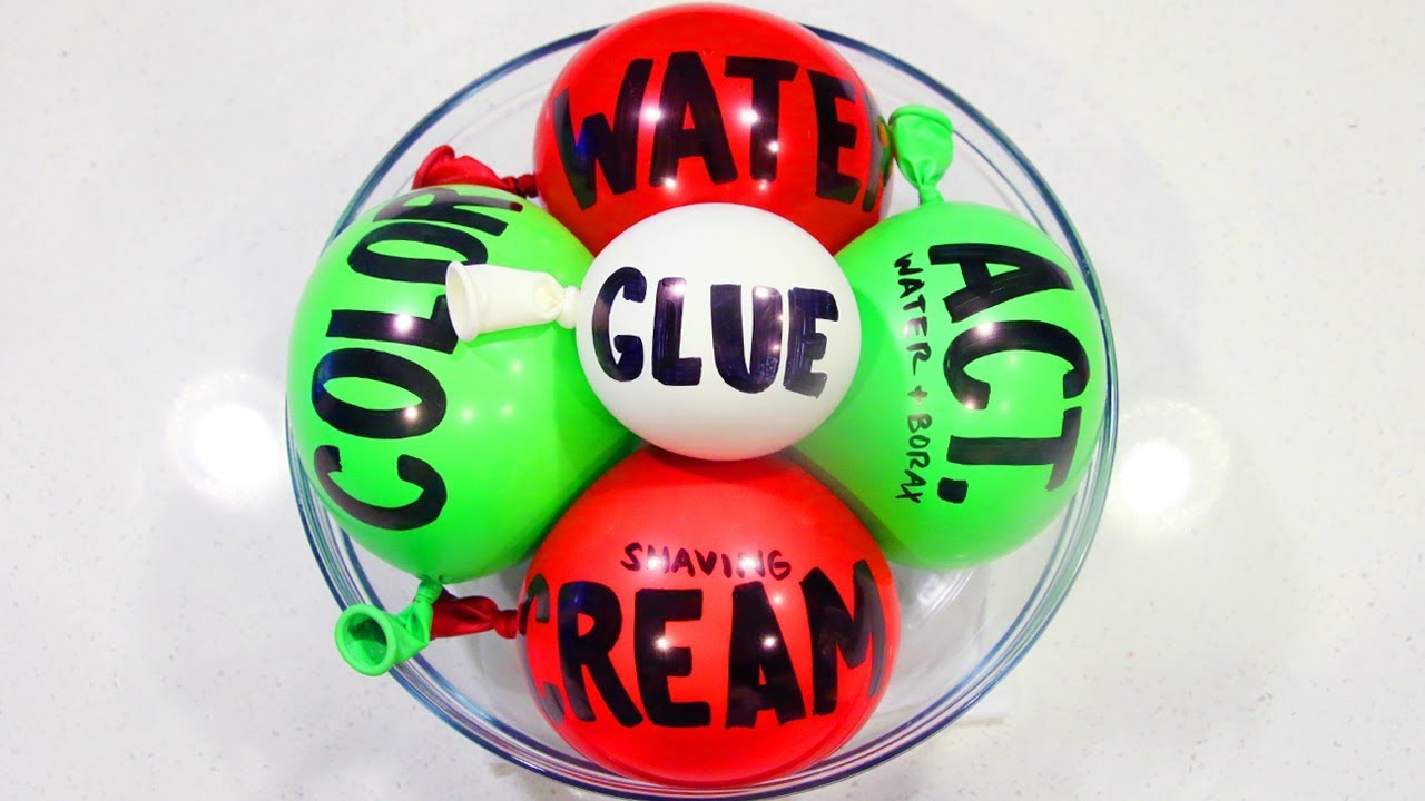 Making Christmas Themed Slime with Satisfying Balloon Cutting!