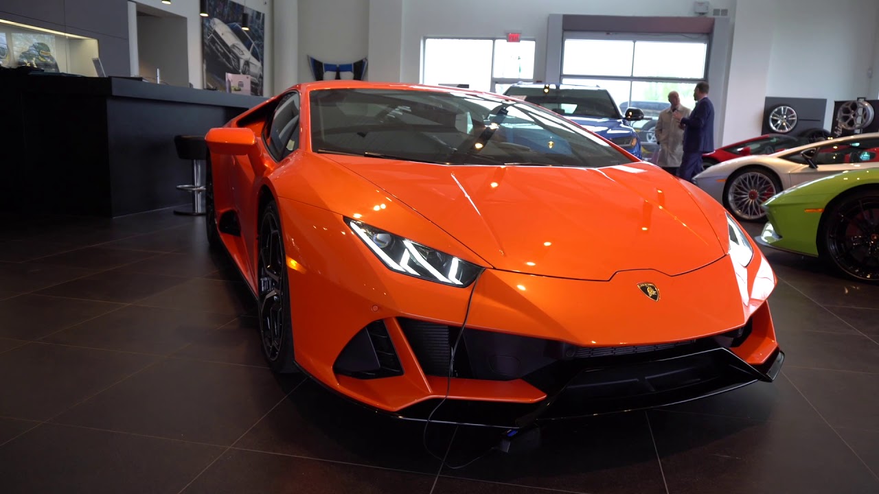 2020 Arancio Xanto Lamborghini Huracan Evo Coupe at Lamborghini Paramus