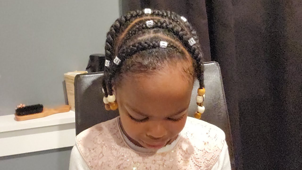 Easy Cornrow hairstyle For Kids, Suitable For Black And Straight Hair