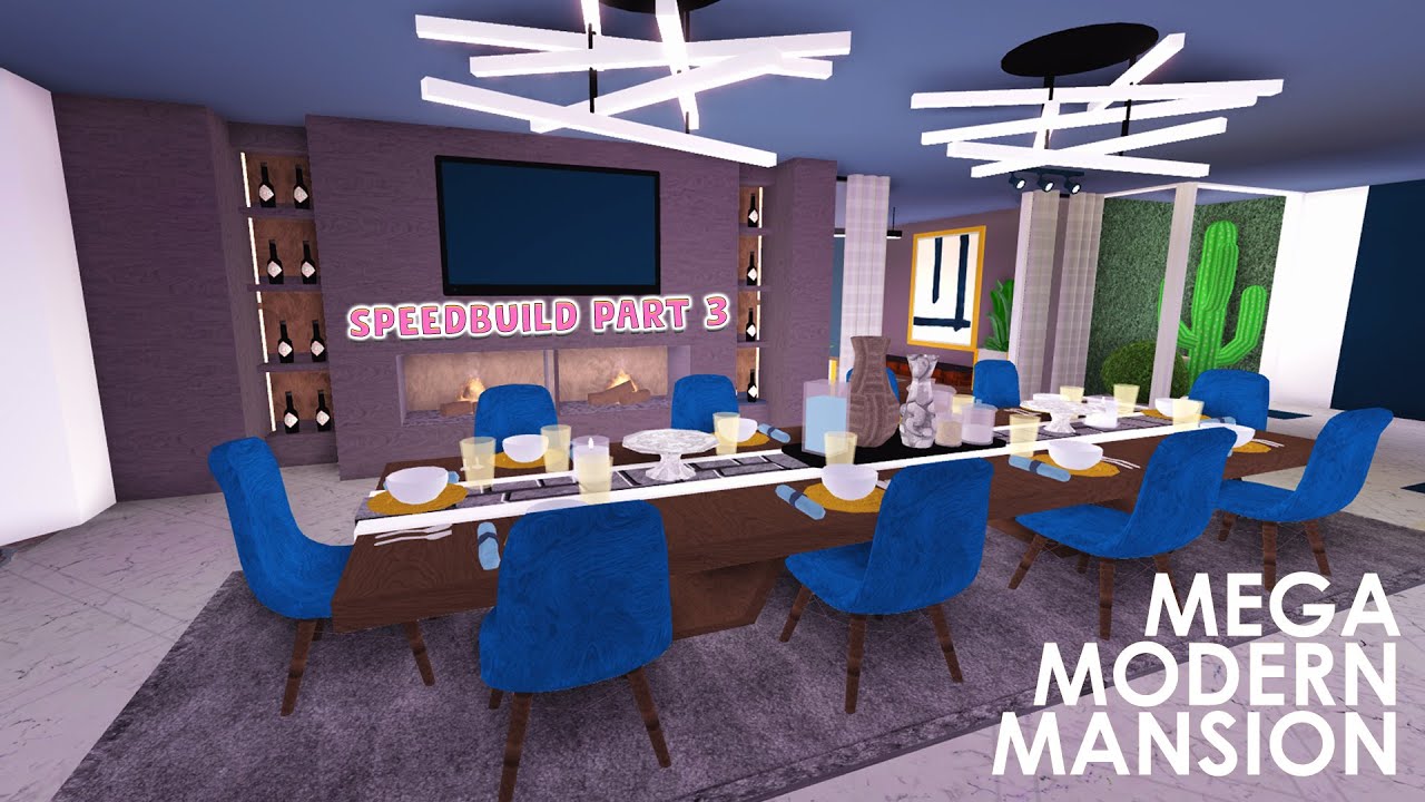 Bloxburg MEGA MODERN HUGE MANSION SPEEDBUILD PART 3