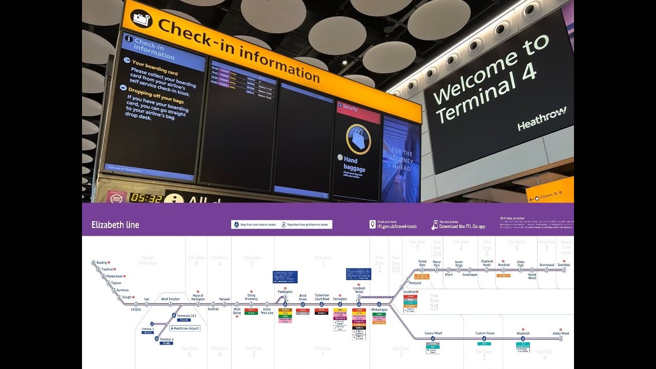 Heathrow Airport T4 by Elizabeth line train