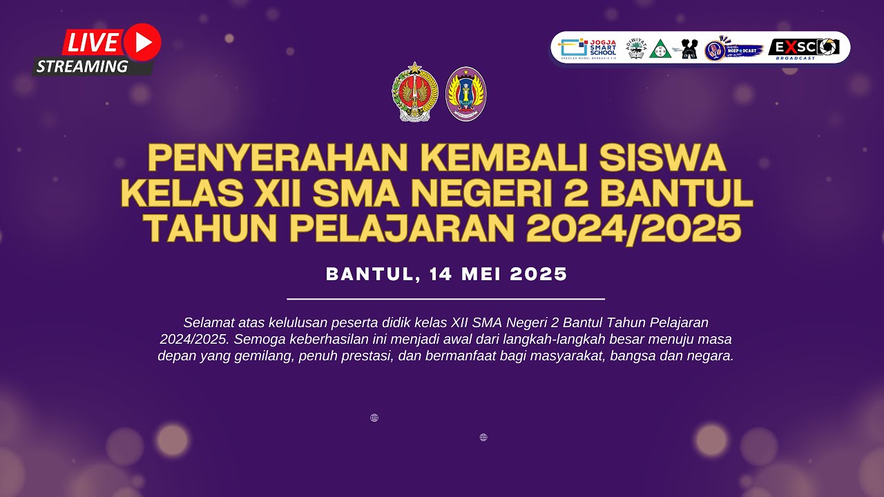 PENYERAHAN KEMBALI SISWA KELAS XII SMA NEGERI 2 BANTUL TAHUN PELAJARAN 2024/2025