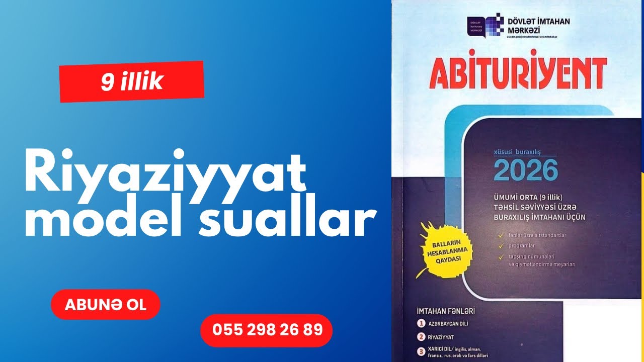 #9 illik abirturiyent jurnalı 2026 riyaziyyat#abituriyent jurnalı 2026