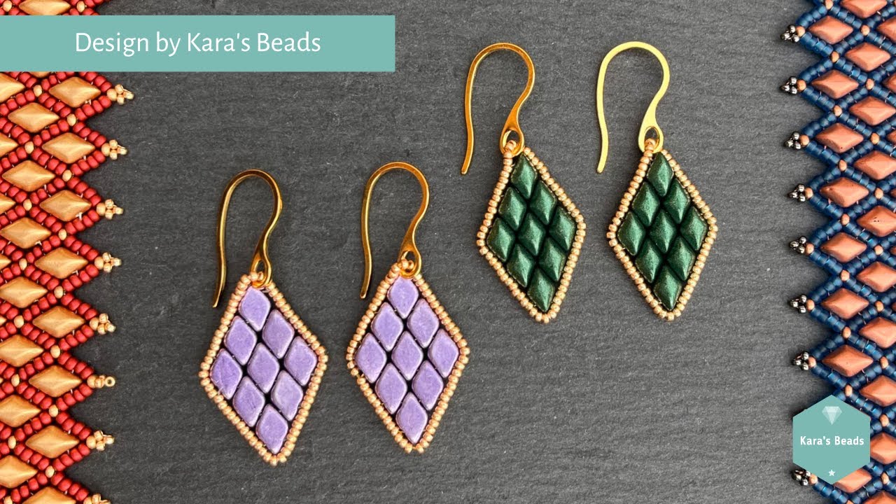 Diamond Earrings Tutorial | Matubo Gemduo Miyuki Beads | DIY Crafts