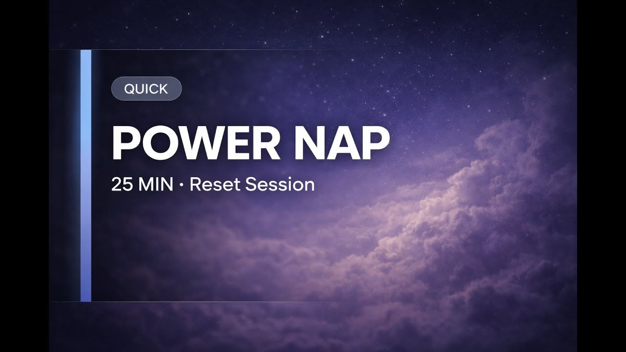 25-Min Power Nap Reset | Alpha→Theta→Alpha (Binaural Beats)