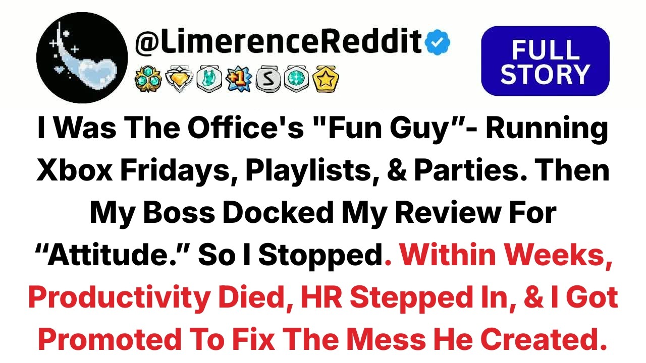 I Was The Office’s “Fun Guy”—Running Xbox Fridays, Playlists, & Parties. Then My Boss Docked My Revi