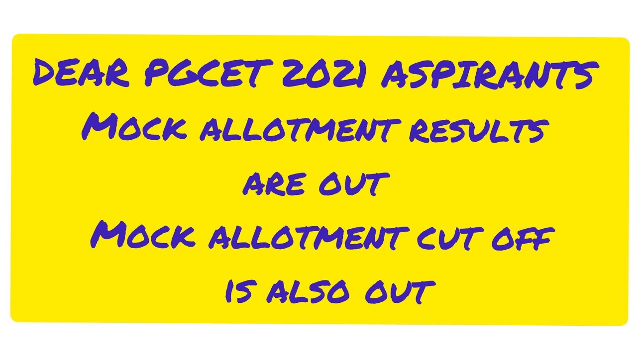 Mock allotment result and mock allotment cut off (this is not final)