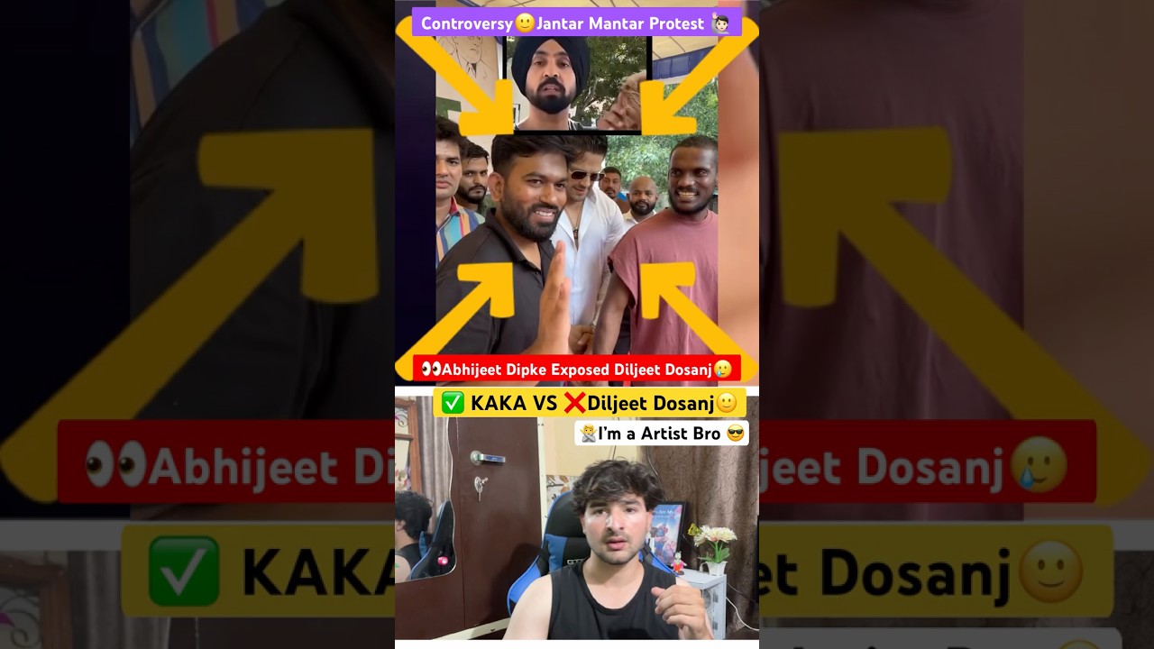 Abhijeet dipke Exposed Diljeet Dosanjh Infront of Kaka?😱🚨Jantar Mantar Protest Controvercy #shorts