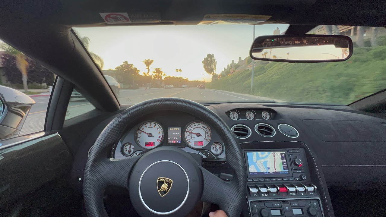 First Person POV Drive in my Lamborghini Gallardo Performante PCH, Newport Beach