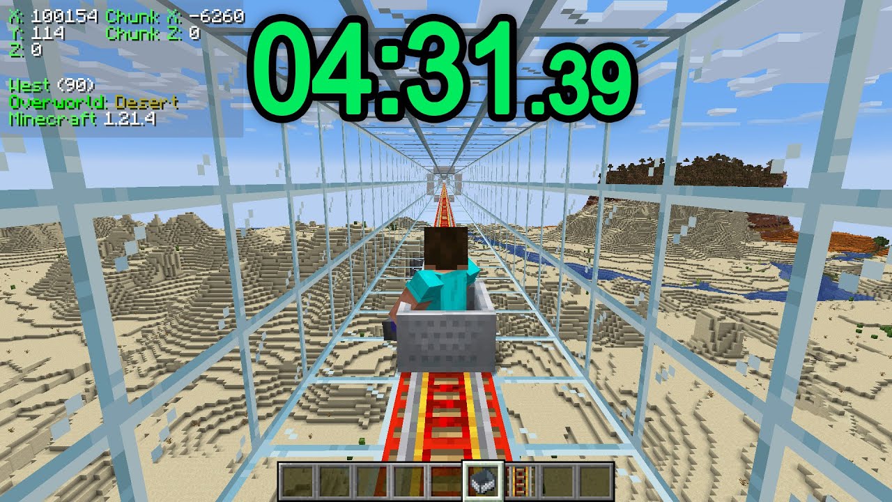 casually traveling 100,000 blocks in 4 min 31 sec