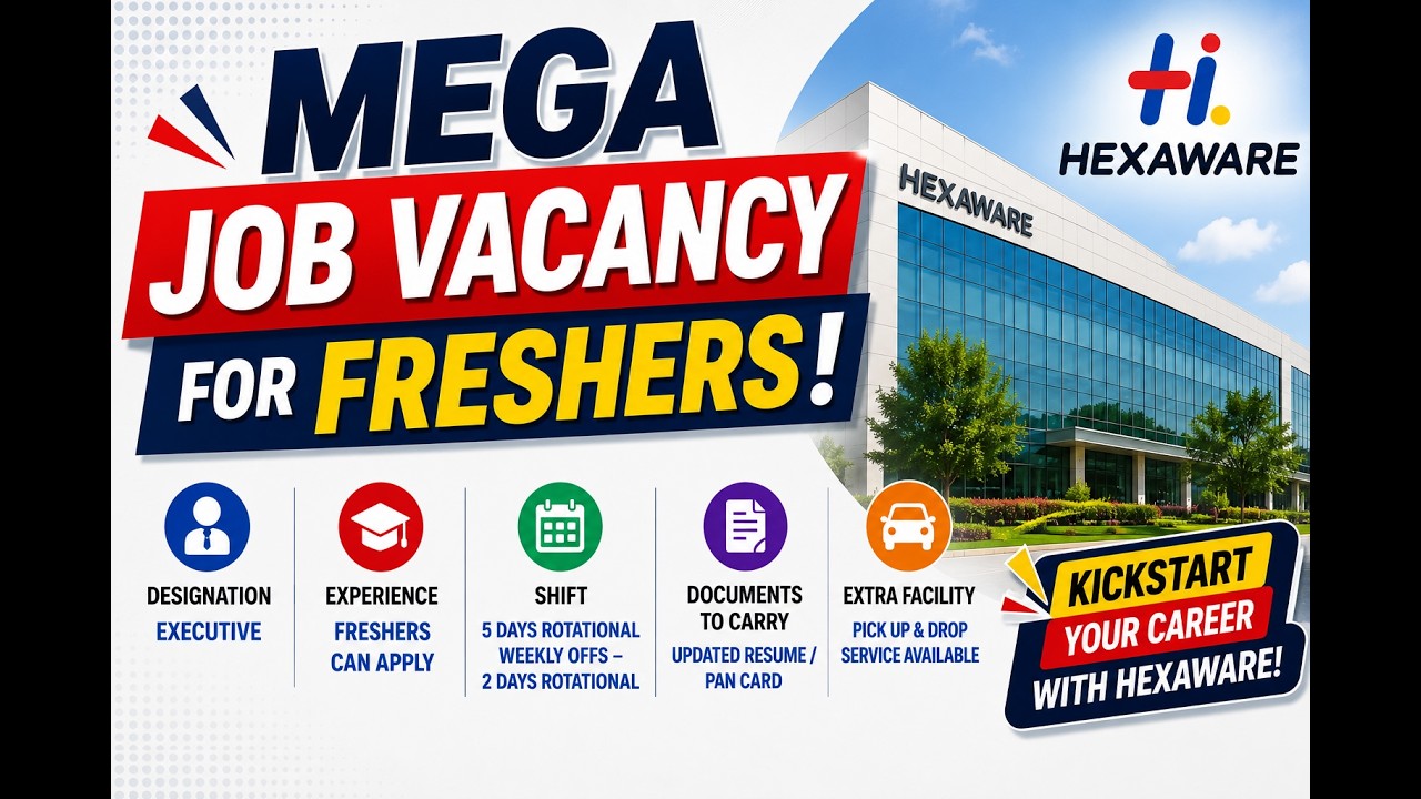 🚀 Hexaware Mega Walk-In Drive 2026 | Freshers Can Apply | Direct Hiring