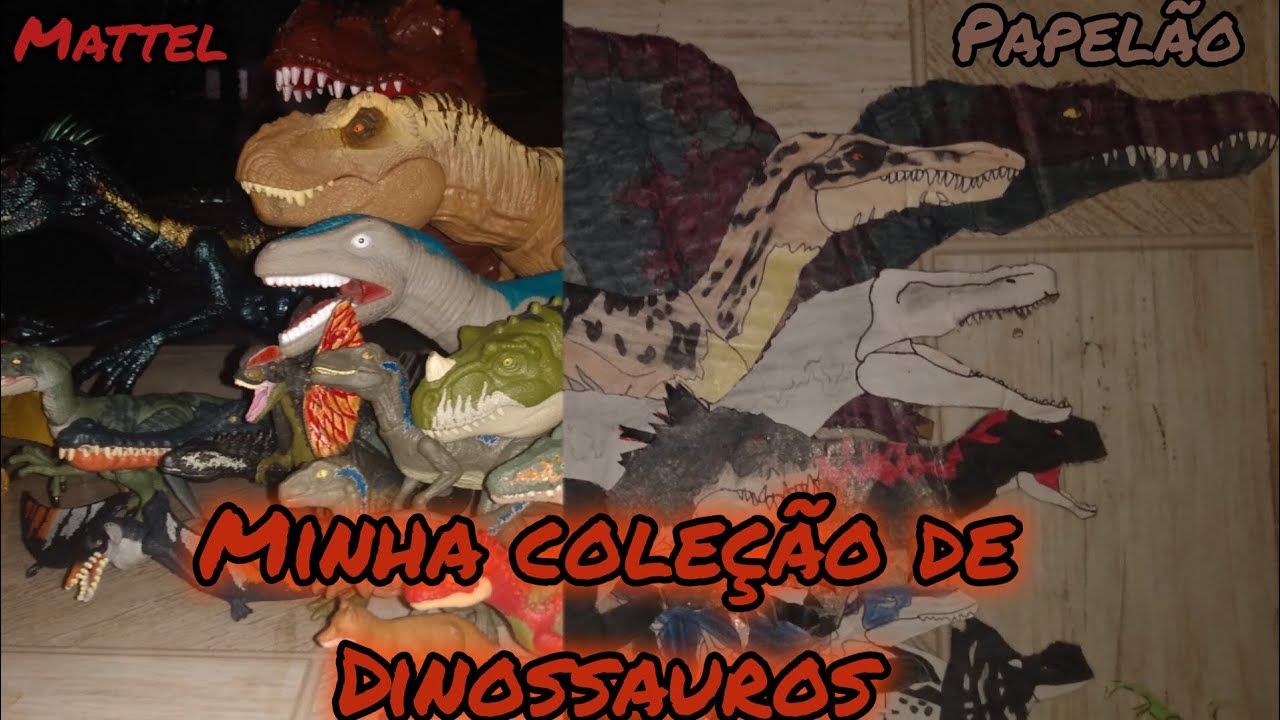 Mostrando minha coleção de dinossauros Da Mattel e de papelão