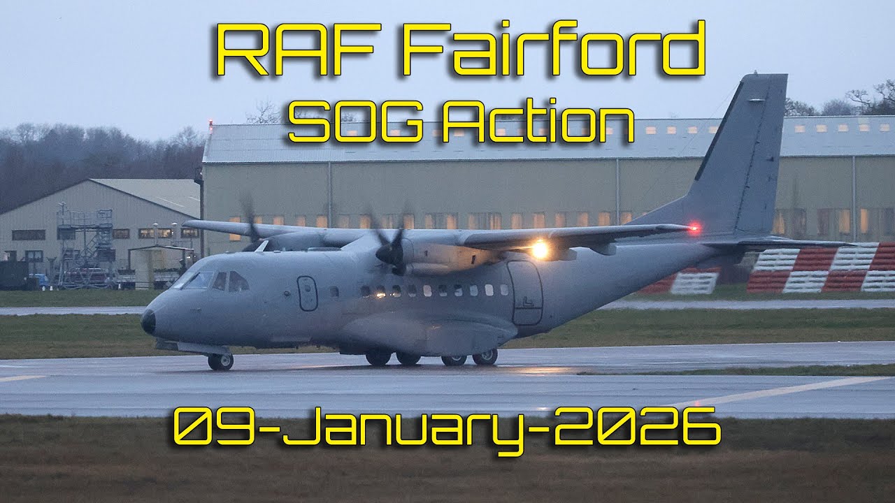 RAF Fairford Military Aviation | CASA C-235 Departure & CV-22 Osprey Operations | a Cold 9 Jan 2026