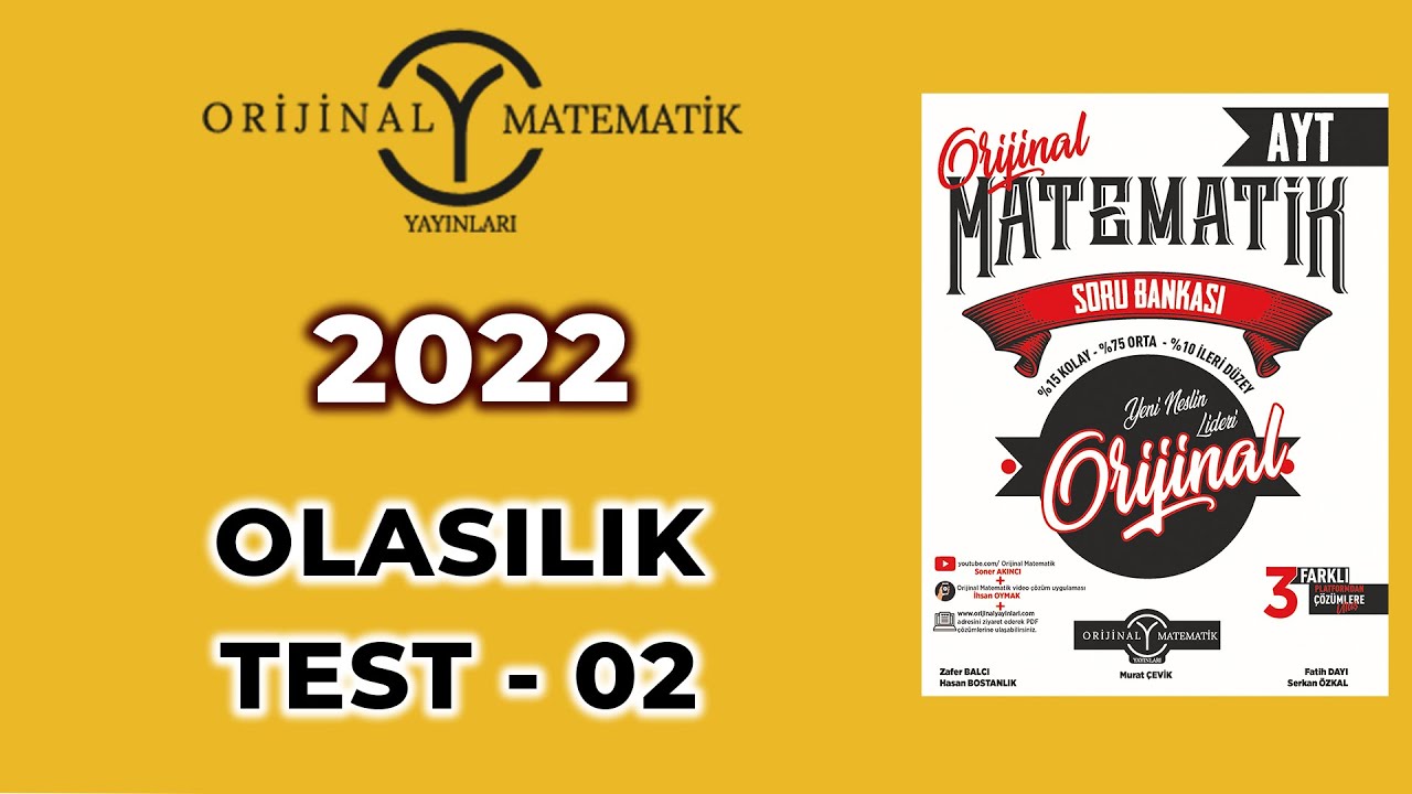 OLASILIK TEST 02  - 2022 AYT MATEMATİK SORU BANKASI @SonerAkinciMatematik