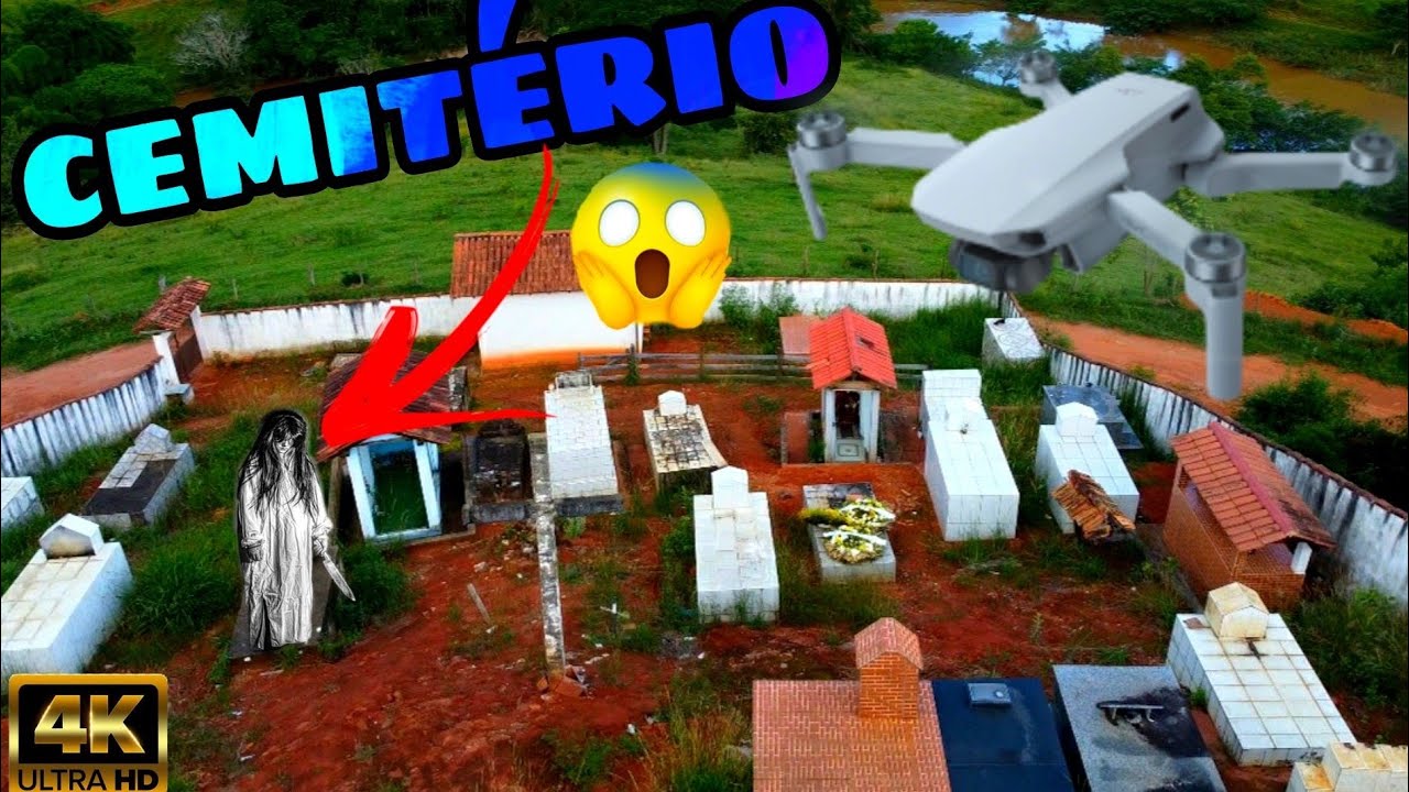 DRONE NO CEMITÉRIO, olha oque tinha la😱 DJI MINI 2