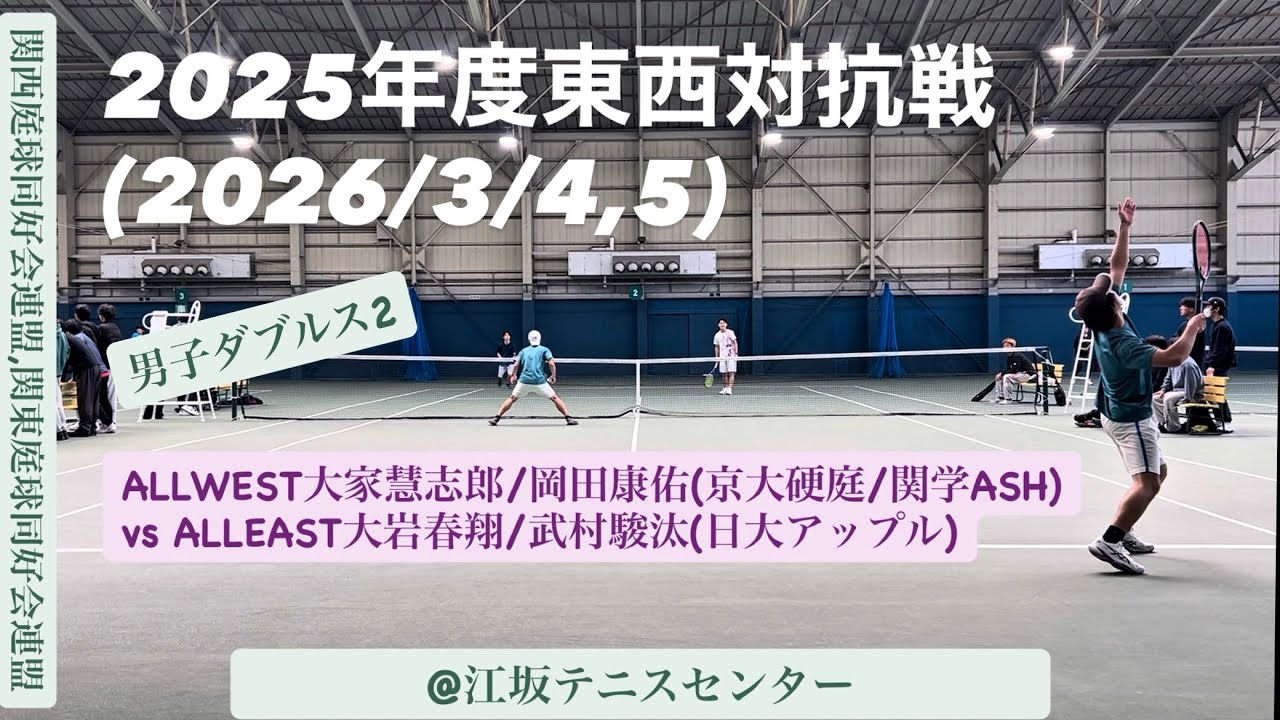 #東西対抗戦 2025年度東西対抗戦(2026/3/4,5) MD2 ALLWEST大家慧志郎/岡田康佑(京大硬庭)vs ALLEAST大岩春翔/武村駿汰(日大アップル)