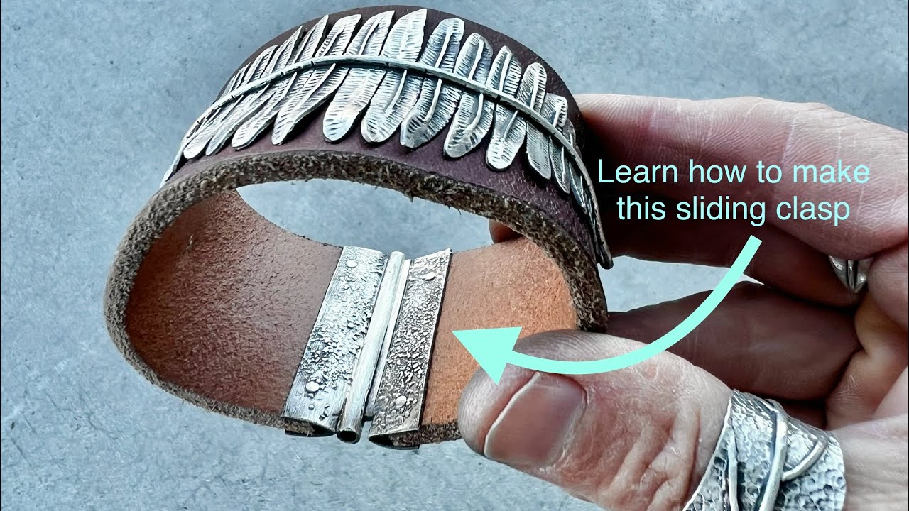 How to fabricate a sliding clasp, fuse silver dust, and rivet it to leather