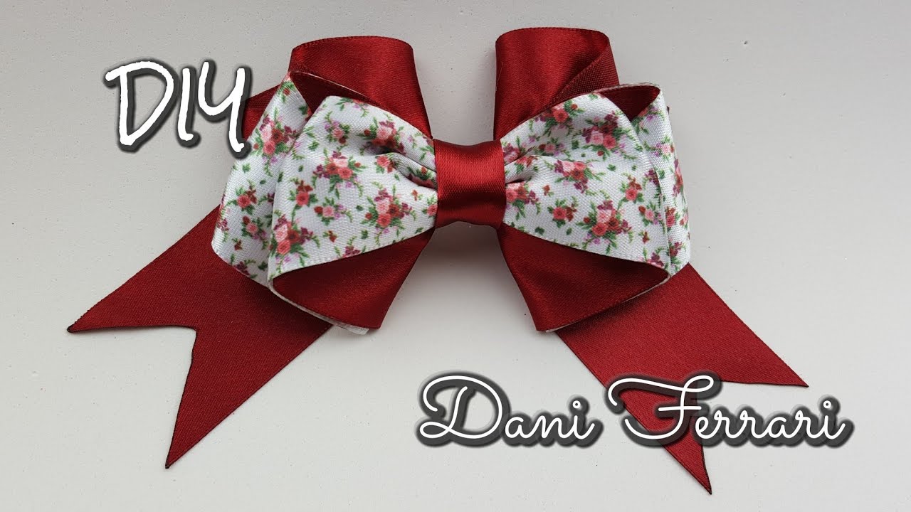 Laço camadinhas duplas de fita de cetim - Tutorial passo a passo - DIY - Dani Ferrari.