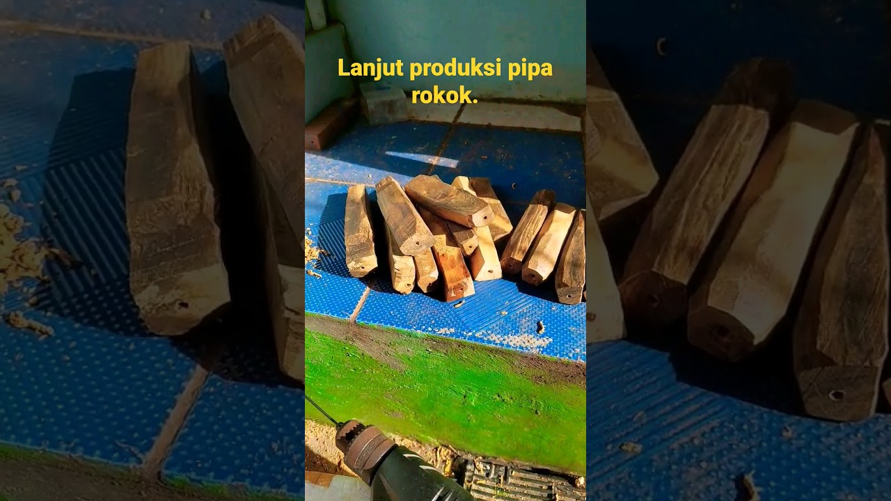 Membuat pipa rokok dari kayu Gaharu. #pengrajin #gaharu #wangi #piparokok #kerajinantangan