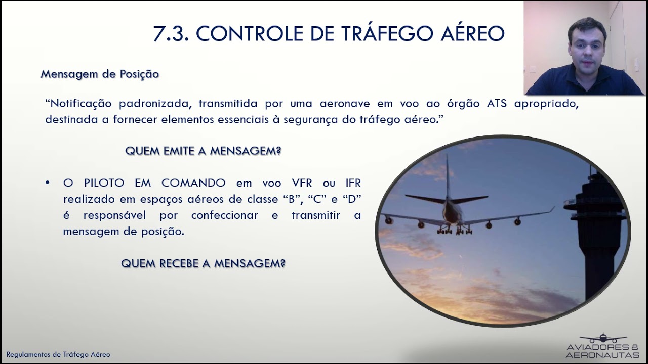 AULA 7.3 - MENSAGEM DE POSIÇÃO - REGULAMENTOS DE TRÁFEGO AÉREO - PILOTO PRIVADO DE AVIÃO