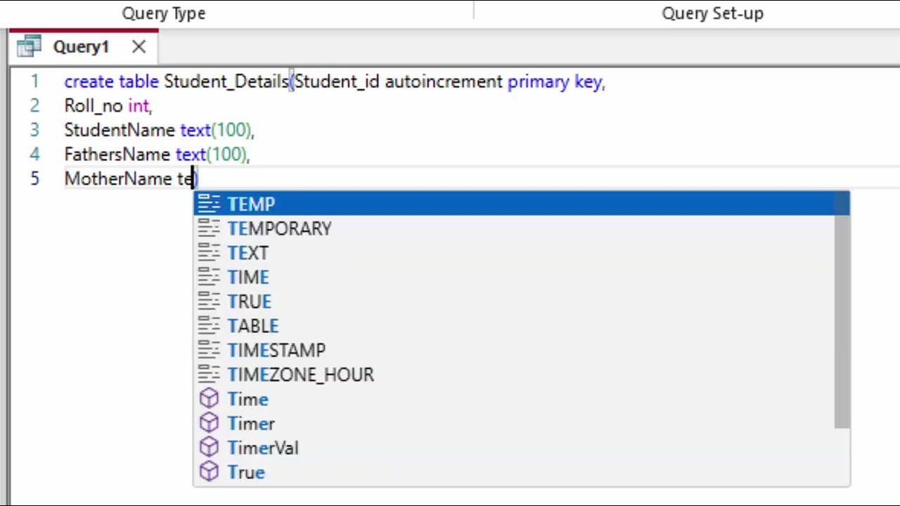 How to create big table in Microsoft Access SQL माइक्रोसॉफ्ट एक्सेस में एसक्यूएल टेबल बनाना सीखें