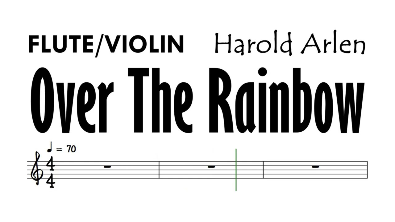Over The Rainbow C Flute Violin Sheet Music Backing Track Play Along Partitura