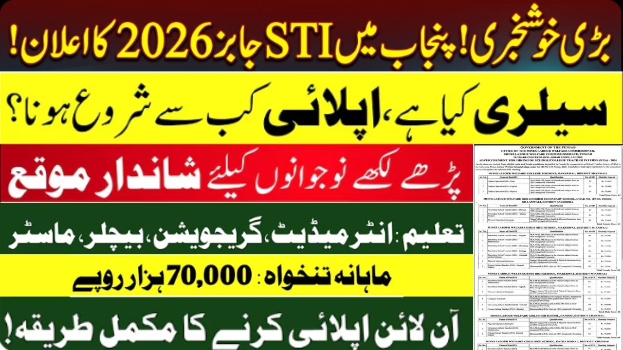 How to Apply for STI Jobs 2026 Online || STI Jobs 2026 in Punjab || School Teaching Interns 2026
