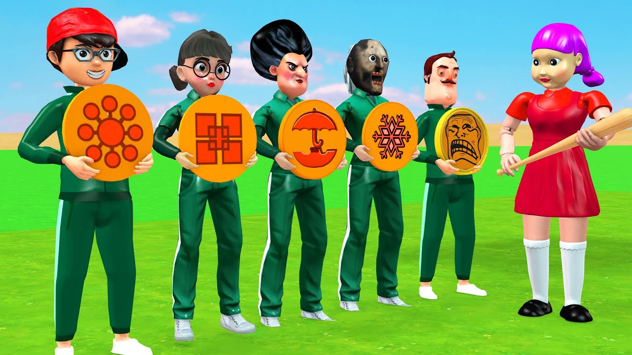 Scary Teacher 3D vs Squid Game Trying Dalgona Candy Level Max Shapes 5 time Challenge Who's Boss