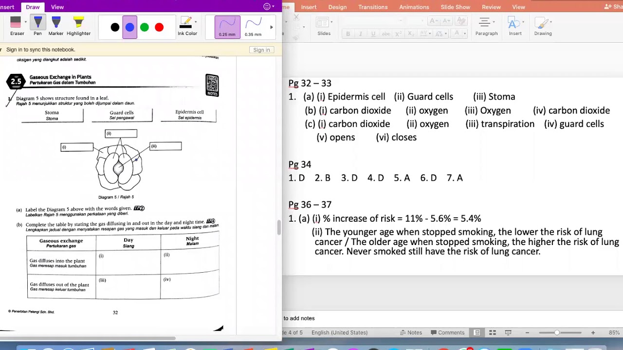 Form 3 Science Chapter 2 Respiration exercise discussion part 2