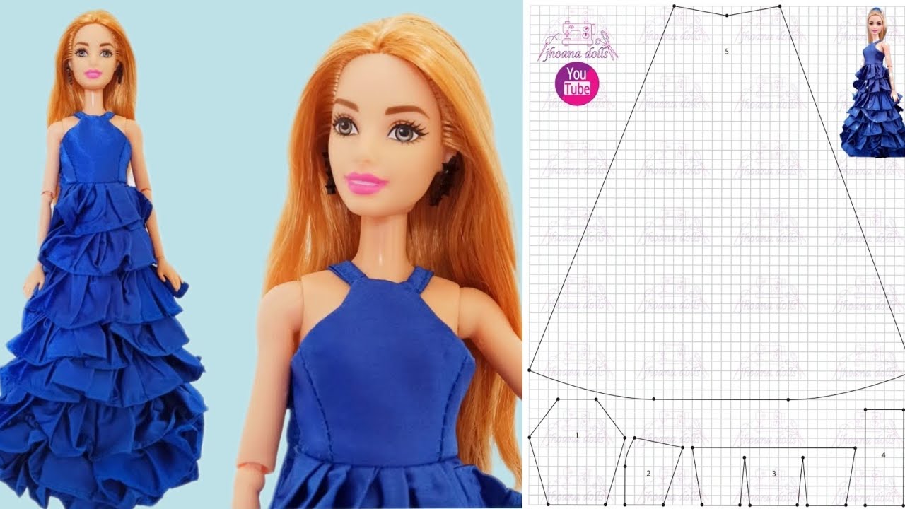 6 vestido de fiesta para Barbie (patrones en la descripción)