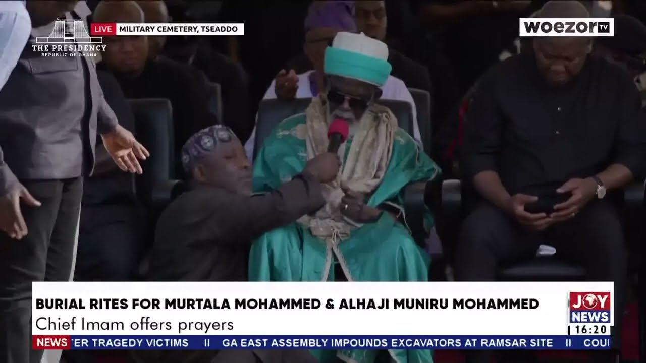 Ghana Mourns: Chief Imam offers final prayers as Murtala Mohammed & Alhaji Muniru are laid to rest