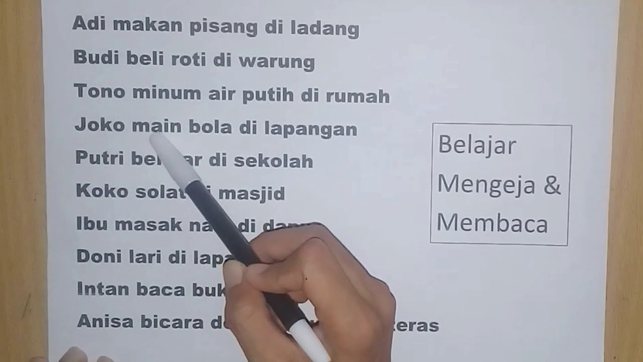 BELAJAR MENGEJA DAN MEMBACA KALIMAT BAHASA INDONESIA DENGAN MUDAH