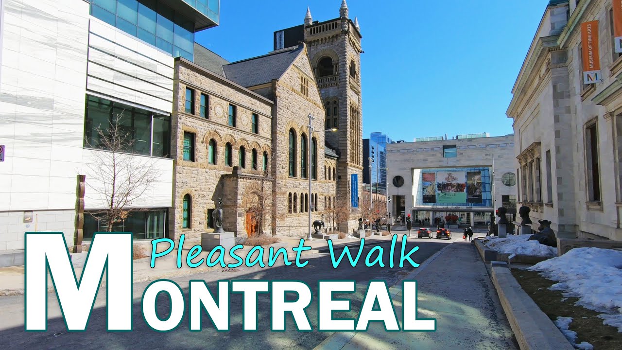 Pleasant Walk in Downtown Montreal - City Walking Tour 2021