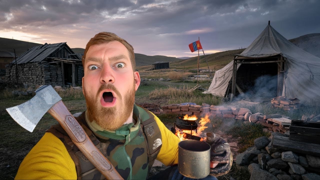 Wild Camping In Abandoned Village - Mongolia!