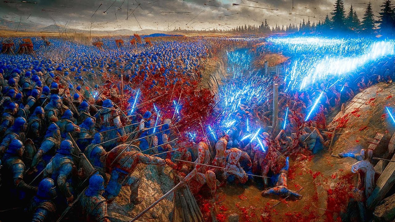 ⚔️ Can 1 MILLION Laser Knights Survive Against 5 MILLION Medieval Warriors? | UEBS 2 Massive Battle